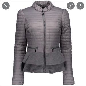 Blanc Noir peplum puffer jacket